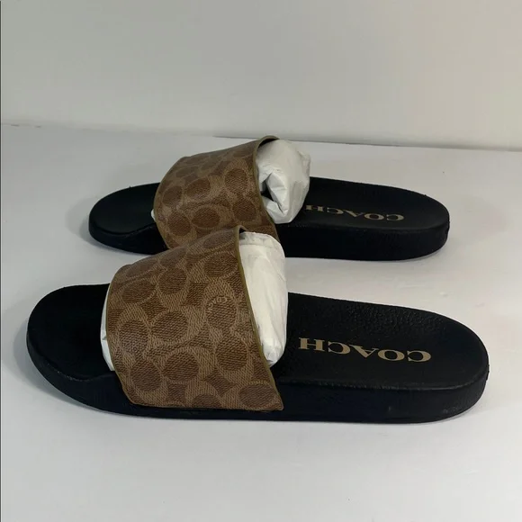 Coach Signature Udele Brown and Black Slides women’s size 11 - Picture 8 of 13